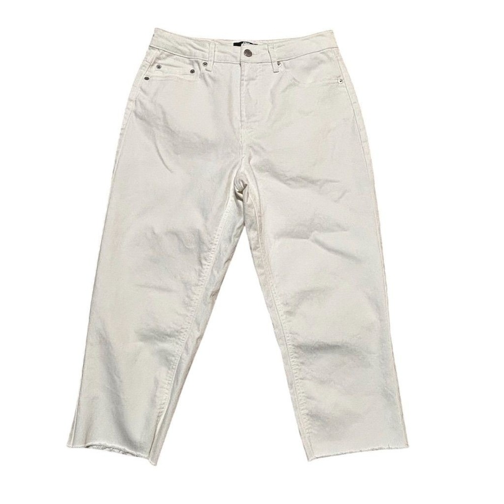 Frye Women's High Rise Straight Leg Jeans White Size 6 cropped